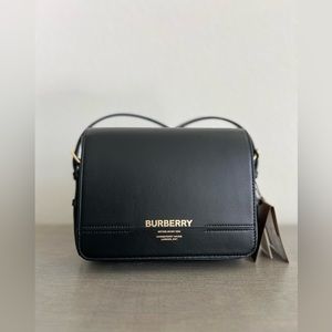 Burberry Grace Leather Shoulder Bag, Black